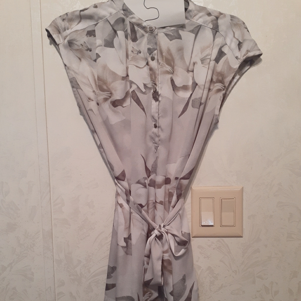 Grey Floral Blouse